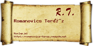 Romanovics Teréz névjegykártya